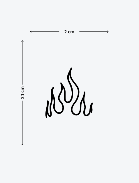 Small Flame temporary tattoo
