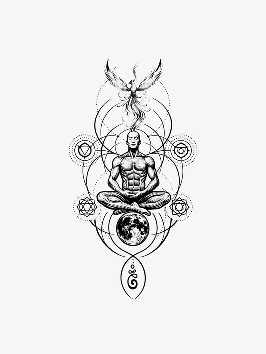Meditation temporary tattoo