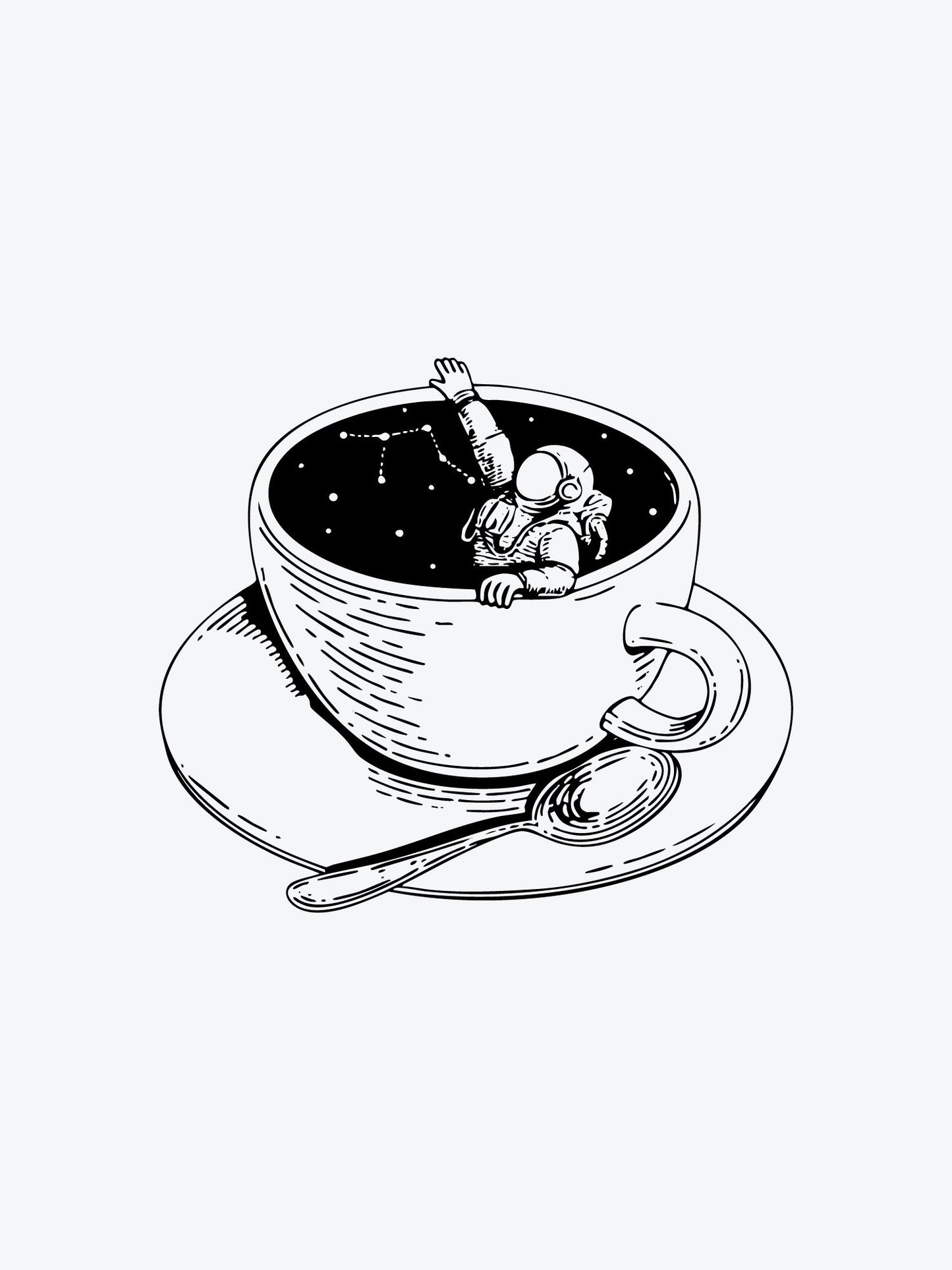 Astronaut Coffee Break temporary tattoo