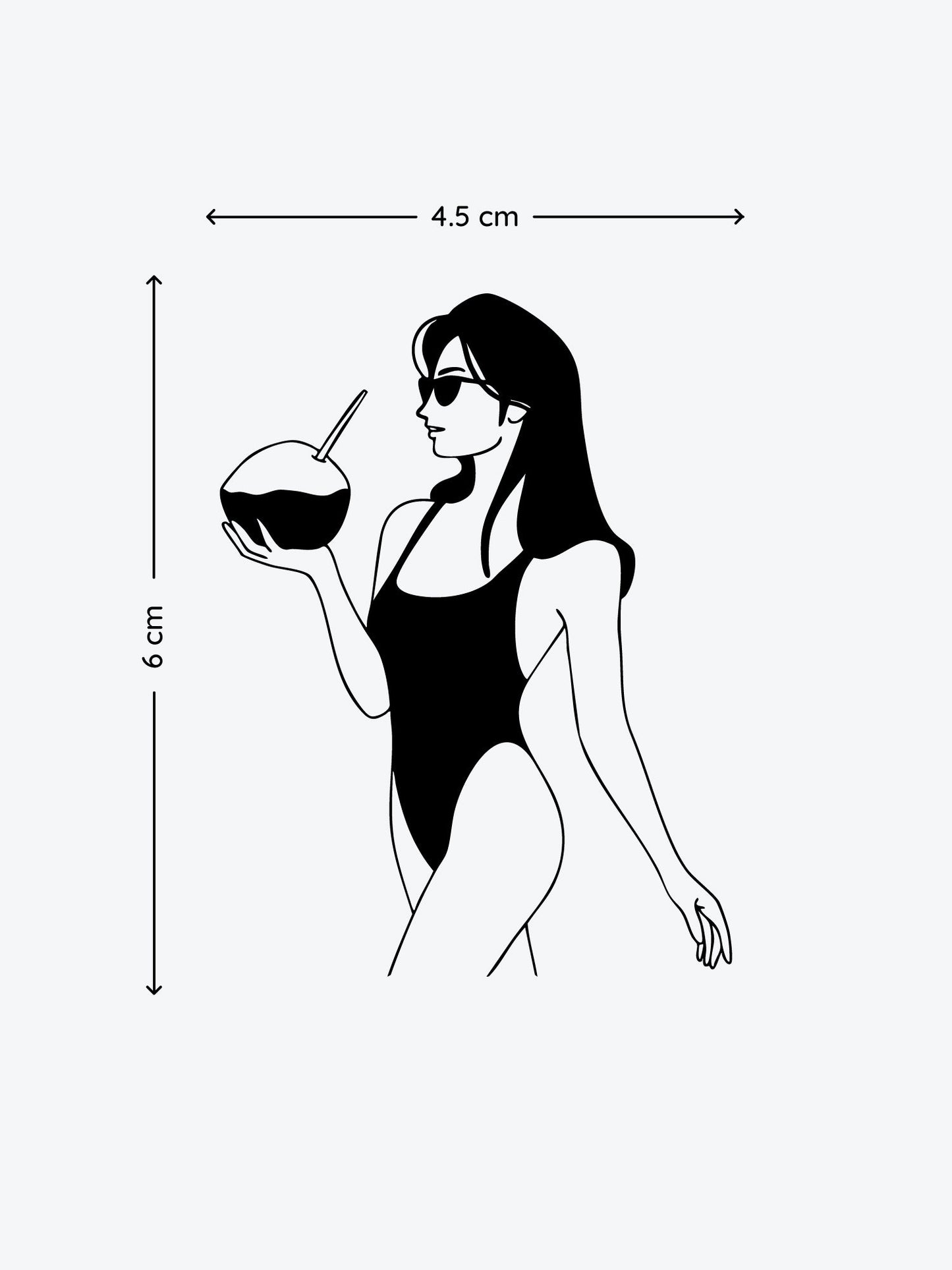 Coconut Girl temporary tattoo
