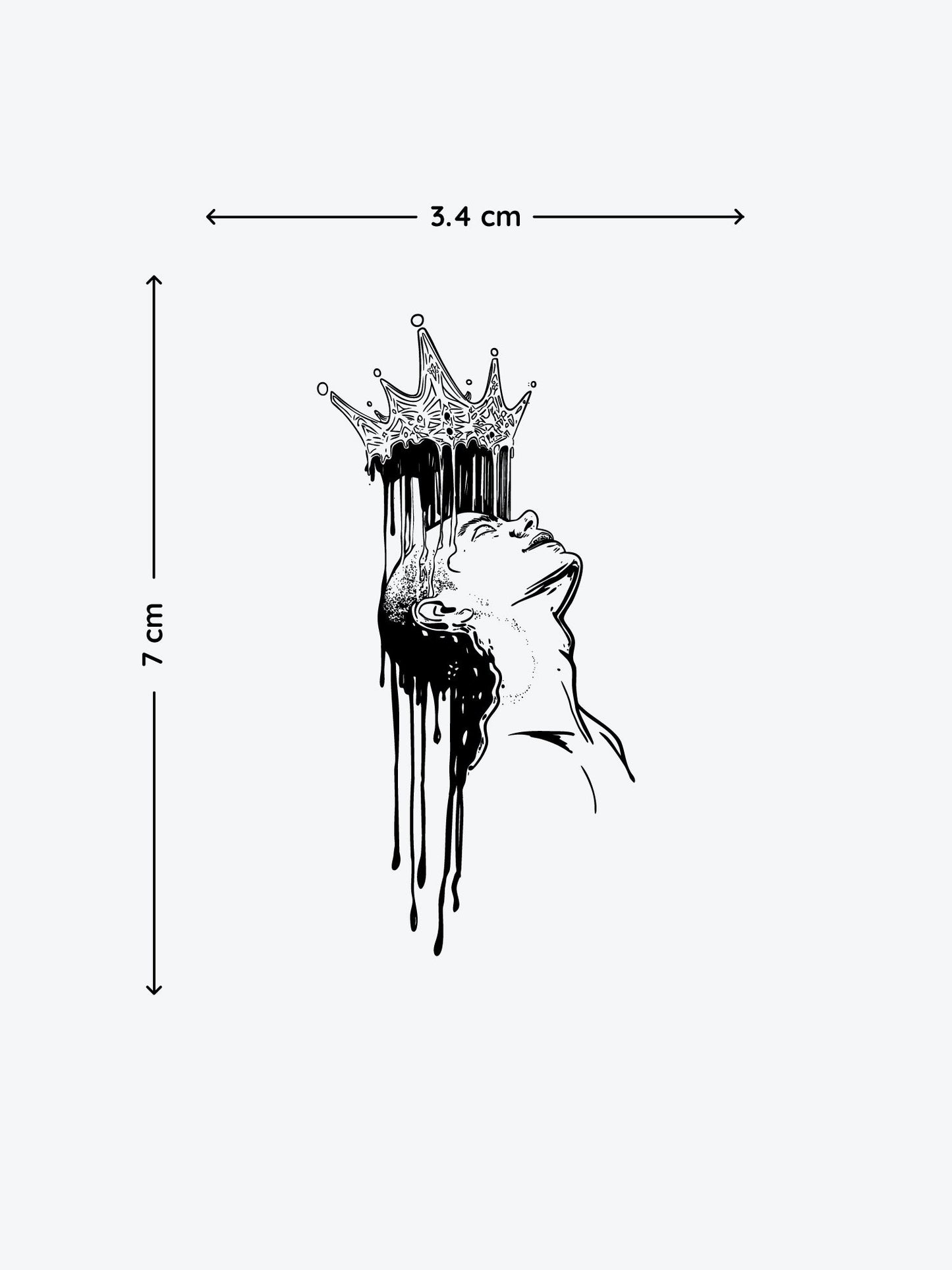 Melting Crown temporary tattoo