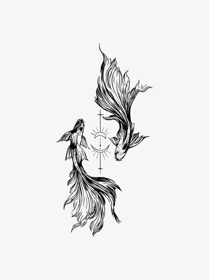 Fishtwins temporary tattoo