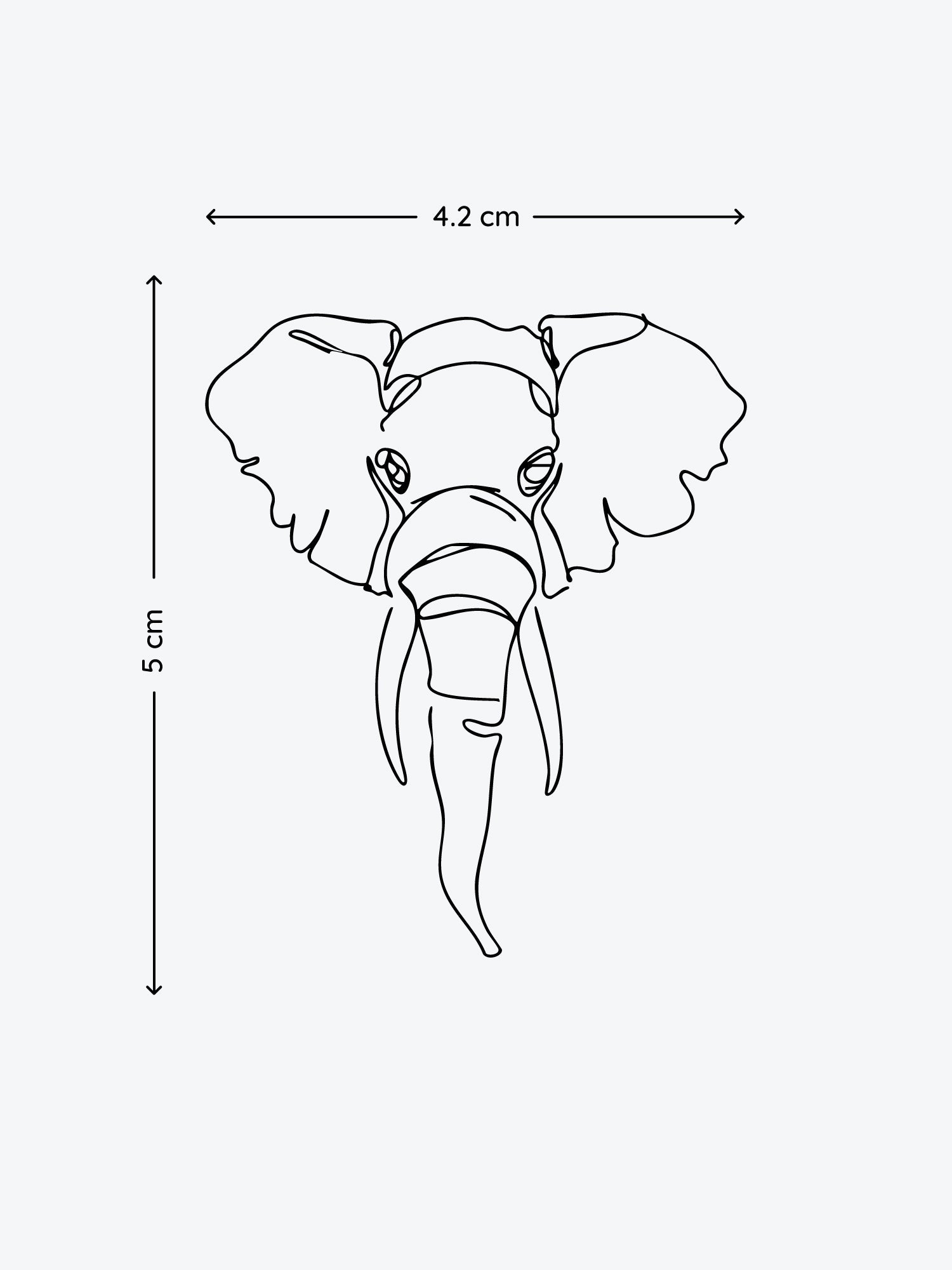 Elephant Oneliner temporary tattoo