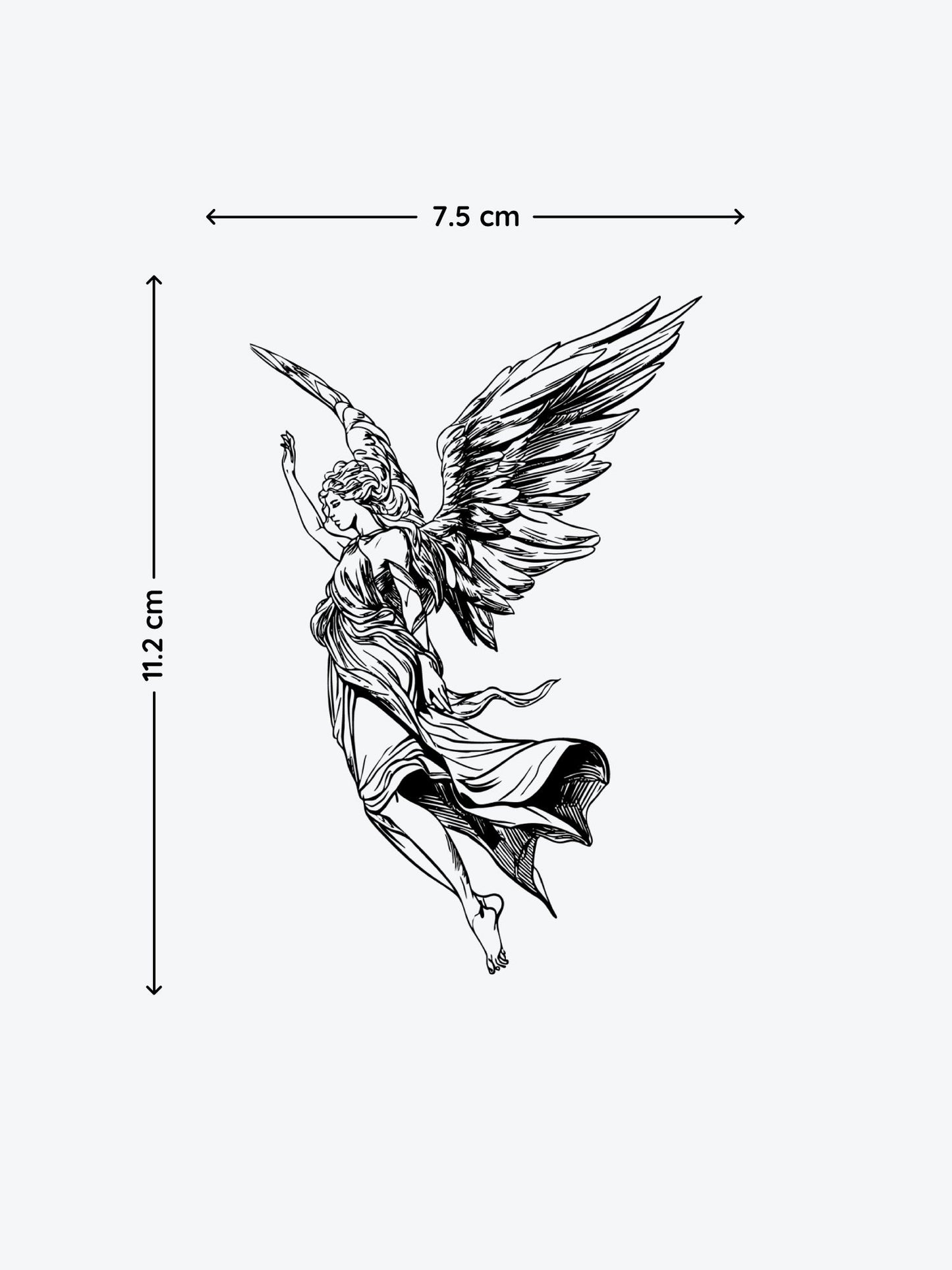 Female Angel temporary tattoo