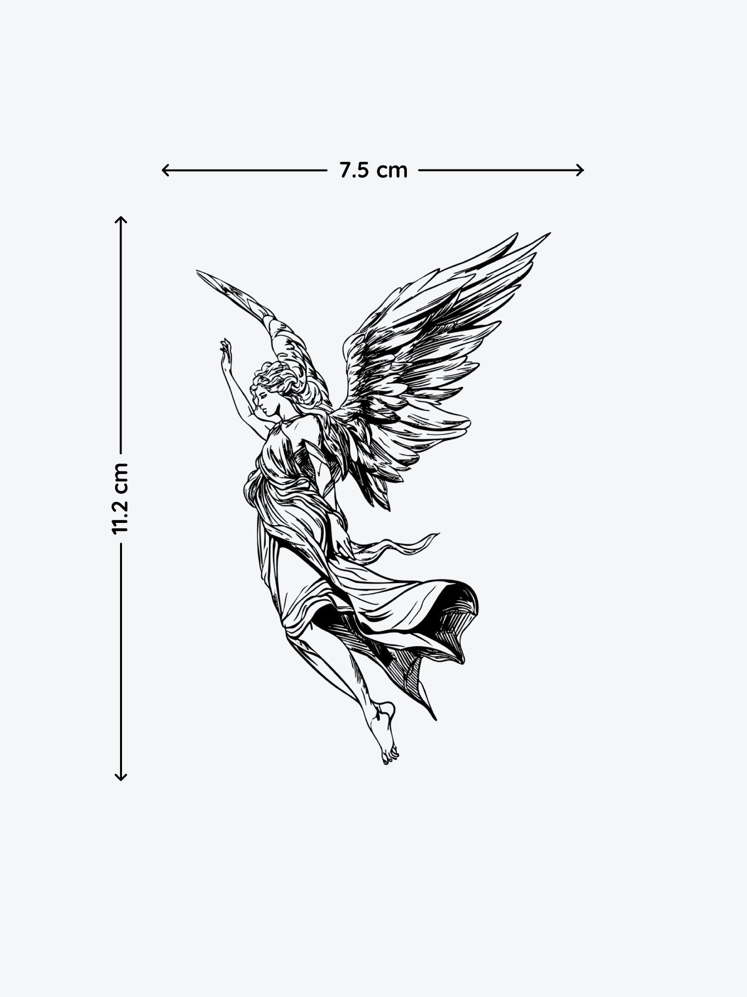 Female Angel temporary tattoo
