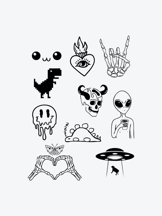 Be Different Bundle(10 Tattoos) temporary tattoo