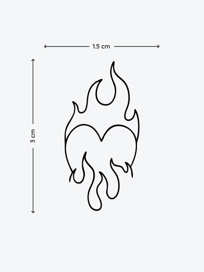 Loveburn Heart temporary tattoo
