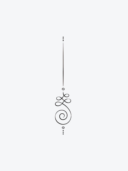 Mantra Drop temporary tattoo