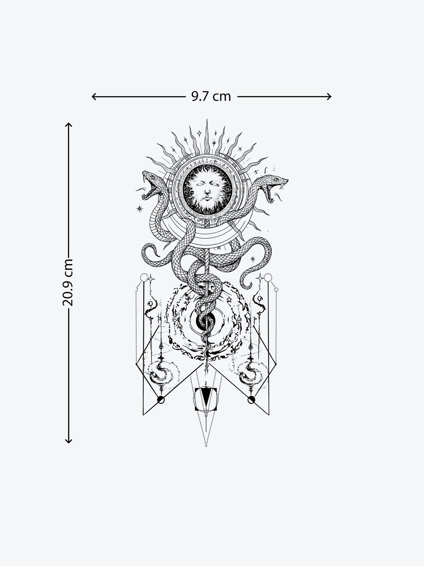 Masterpiece Snake N Moon temporary tattoo