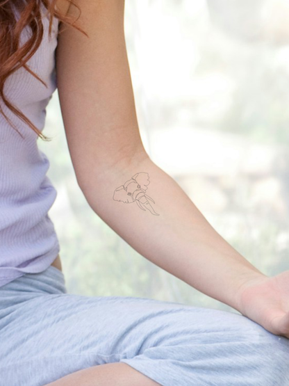 Elephant Oneliner temporary tattoo