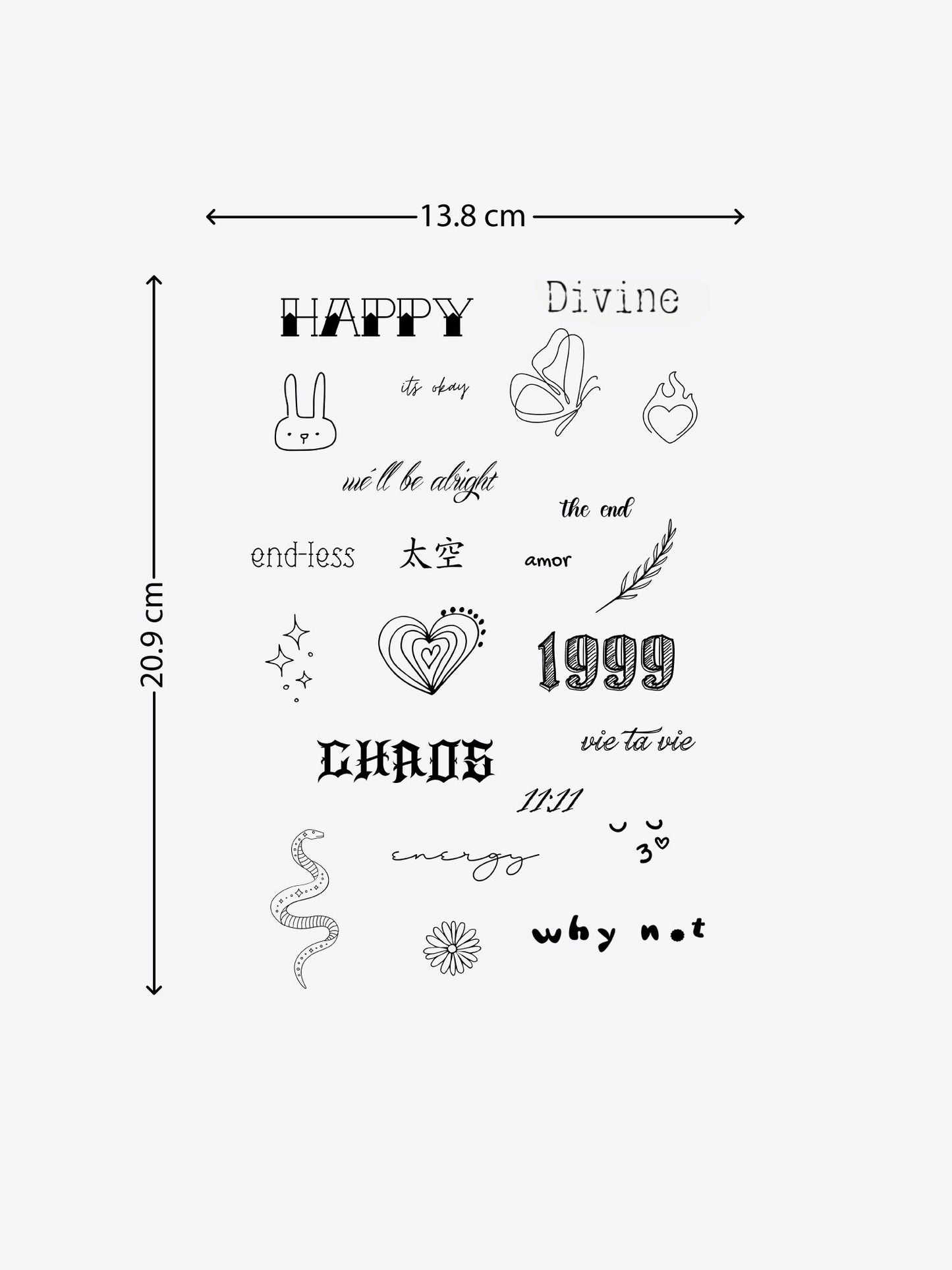 Trashy Bundle(23 Tattoos) temporary tattoo