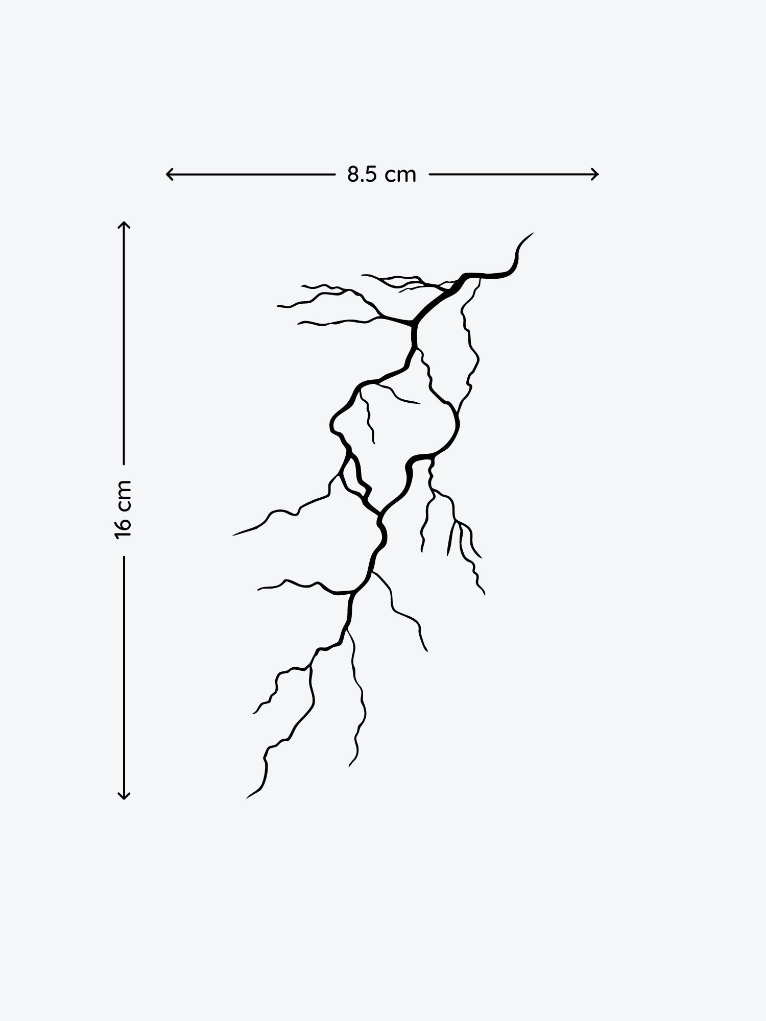 Thunder Sideway temporary tattoo