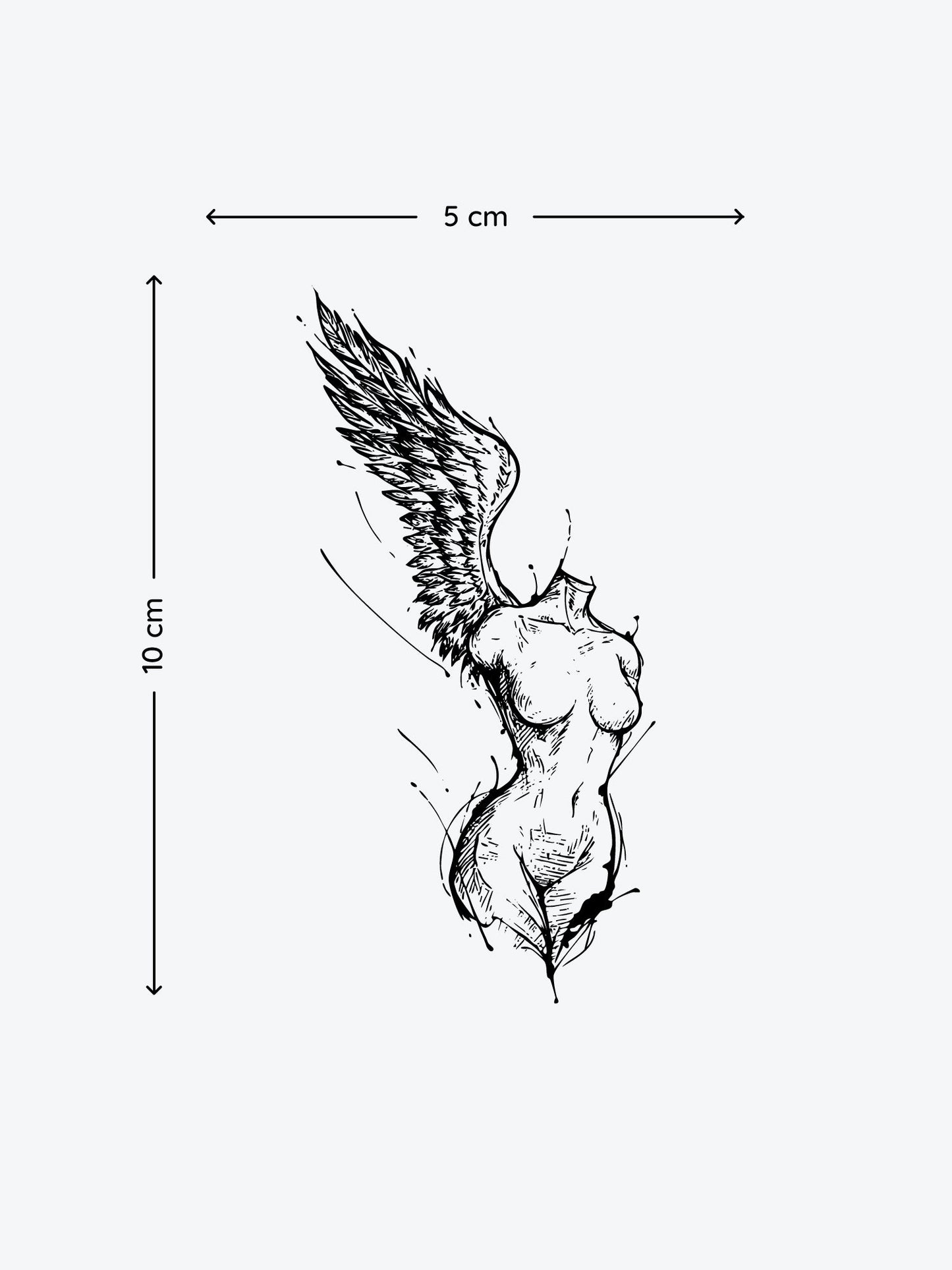 Broken Angel Sculpture temporary tattoo