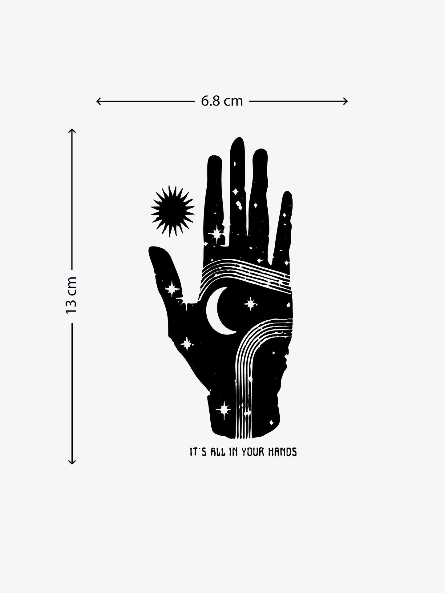 Universe Hand temporary tattoo