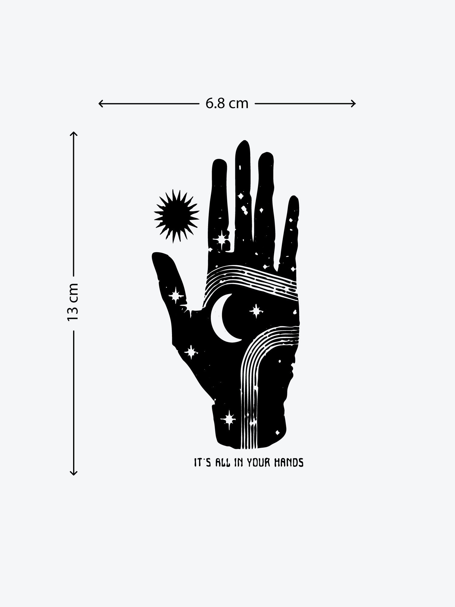 Universe Hand temporary tattoo
