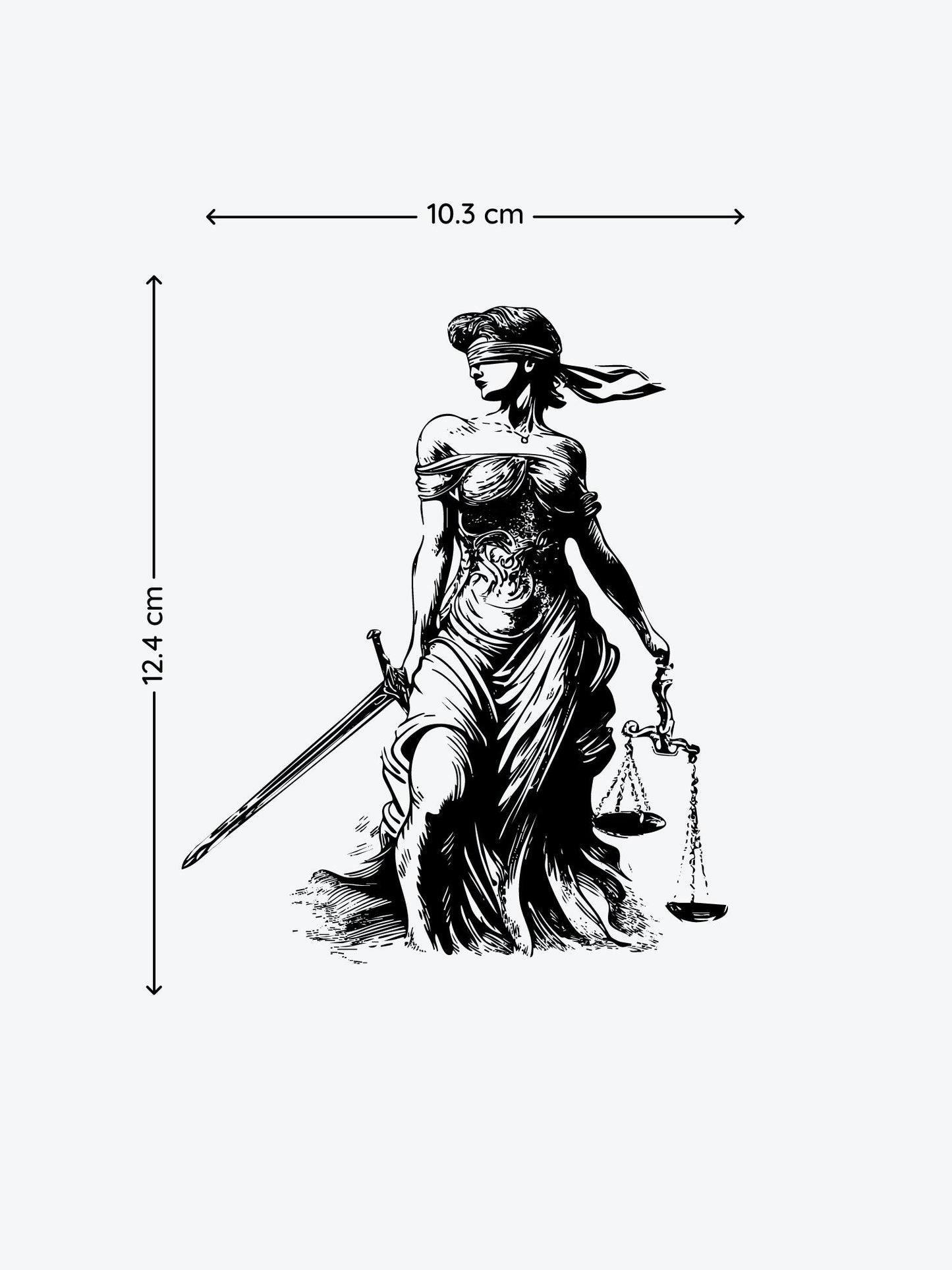 Justice Sculpture temporary tattoo