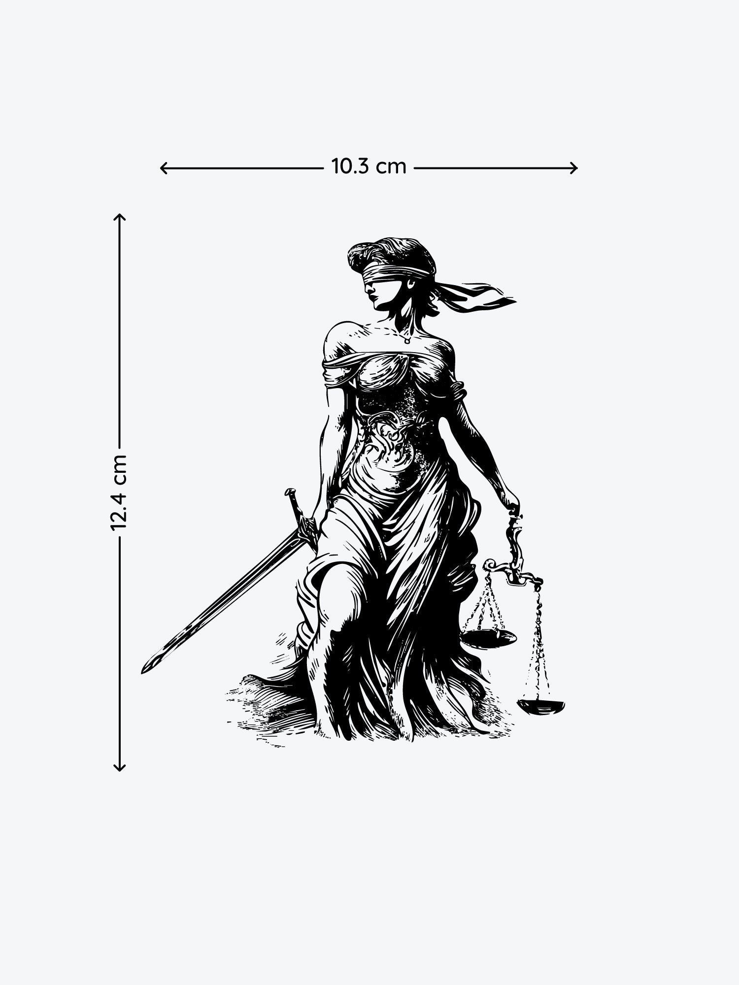 Justice Sculpture temporary tattoo