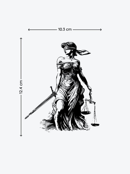 Justice Sculpture temporary tattoo