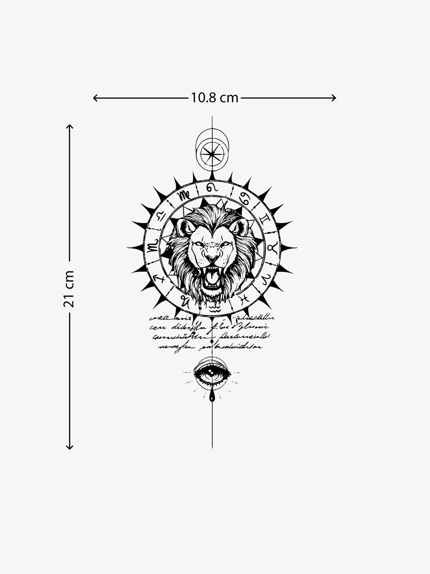 Lion Linework temporary tattoo