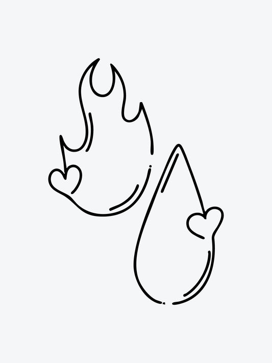 Water Drop Couple temporary tattoo