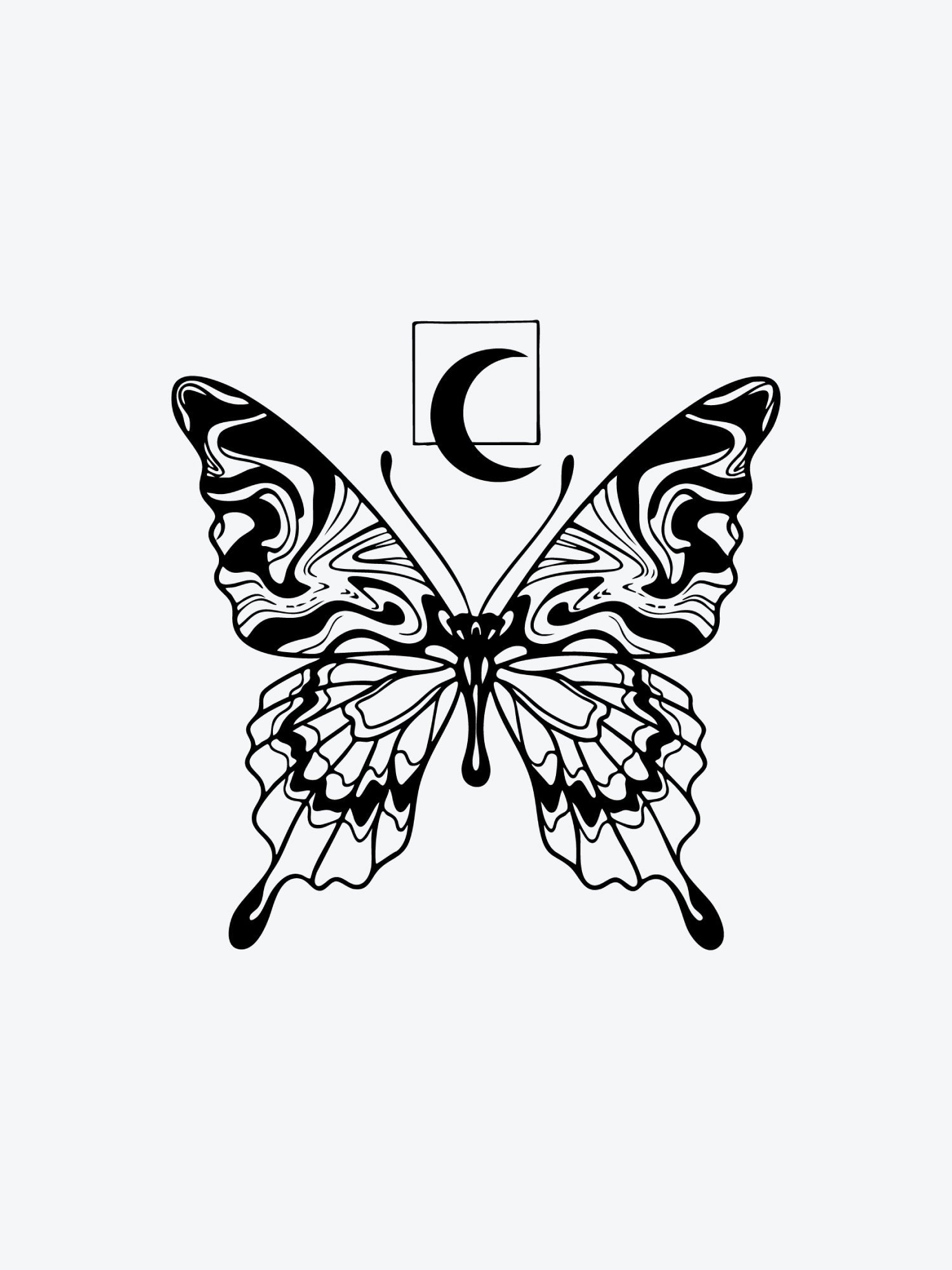 Butterfly Fluid temporary tattoo