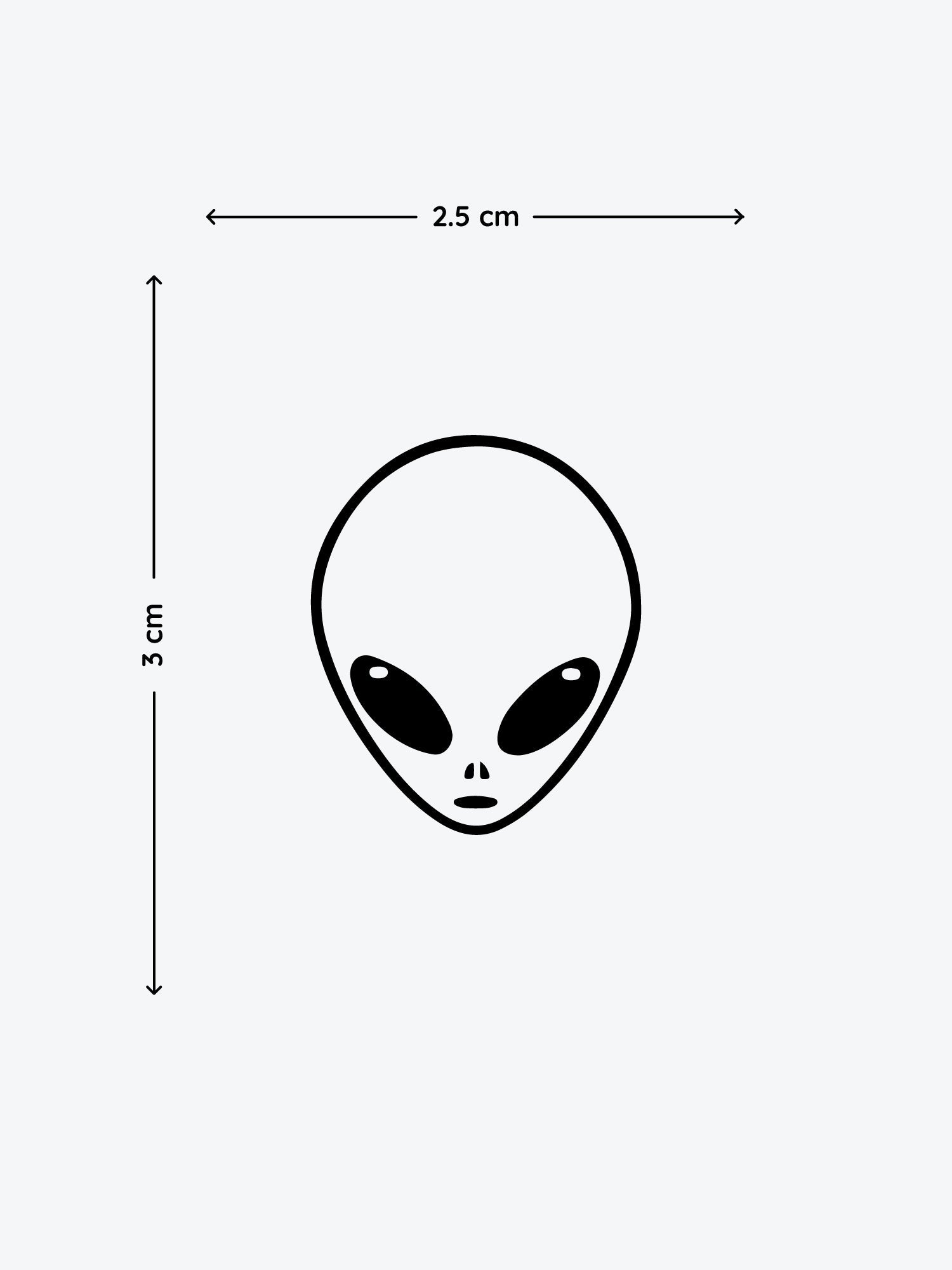Alien Head temporary tattoo