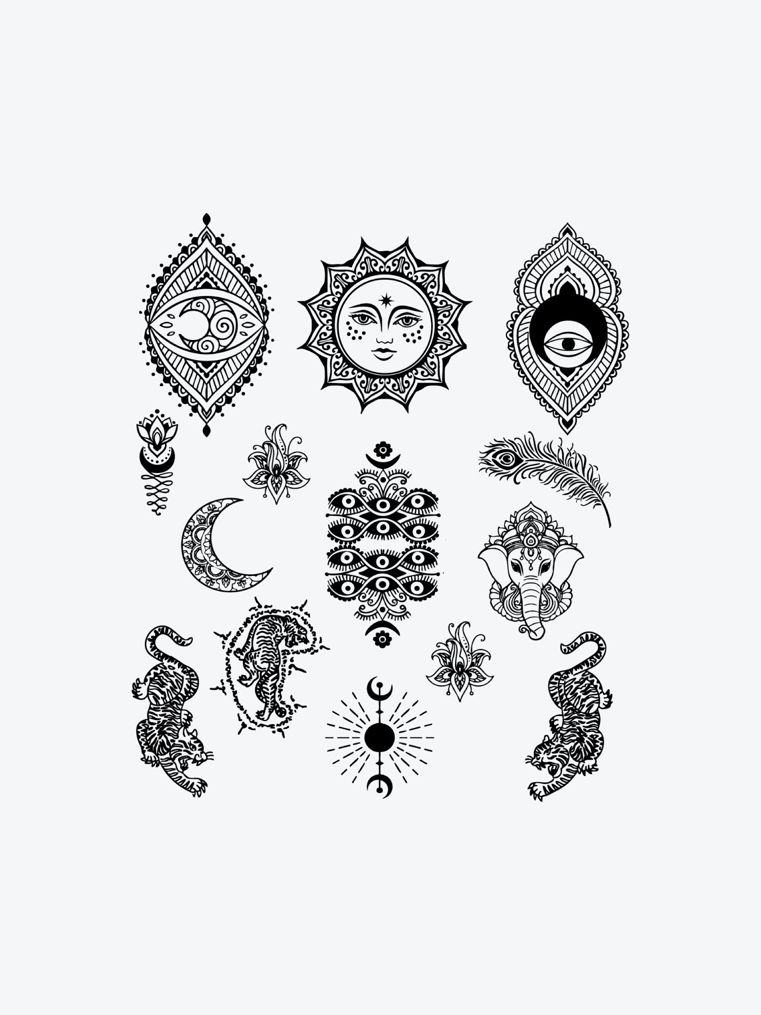 Totemic Visions Bundle (11 Tattoos) temporary tattoo