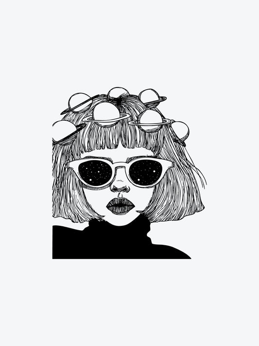 Space Girl temporary tattoo