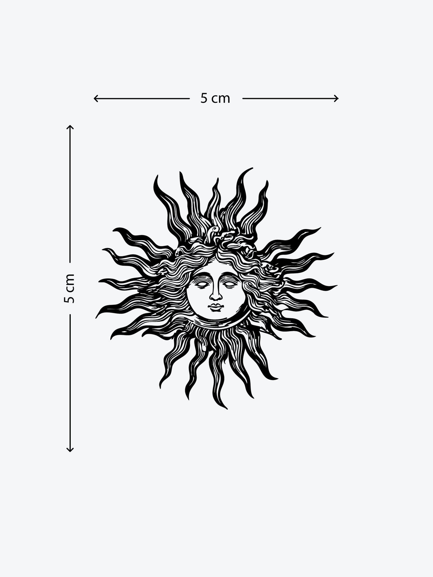 Sun Portrait temporary tattoo