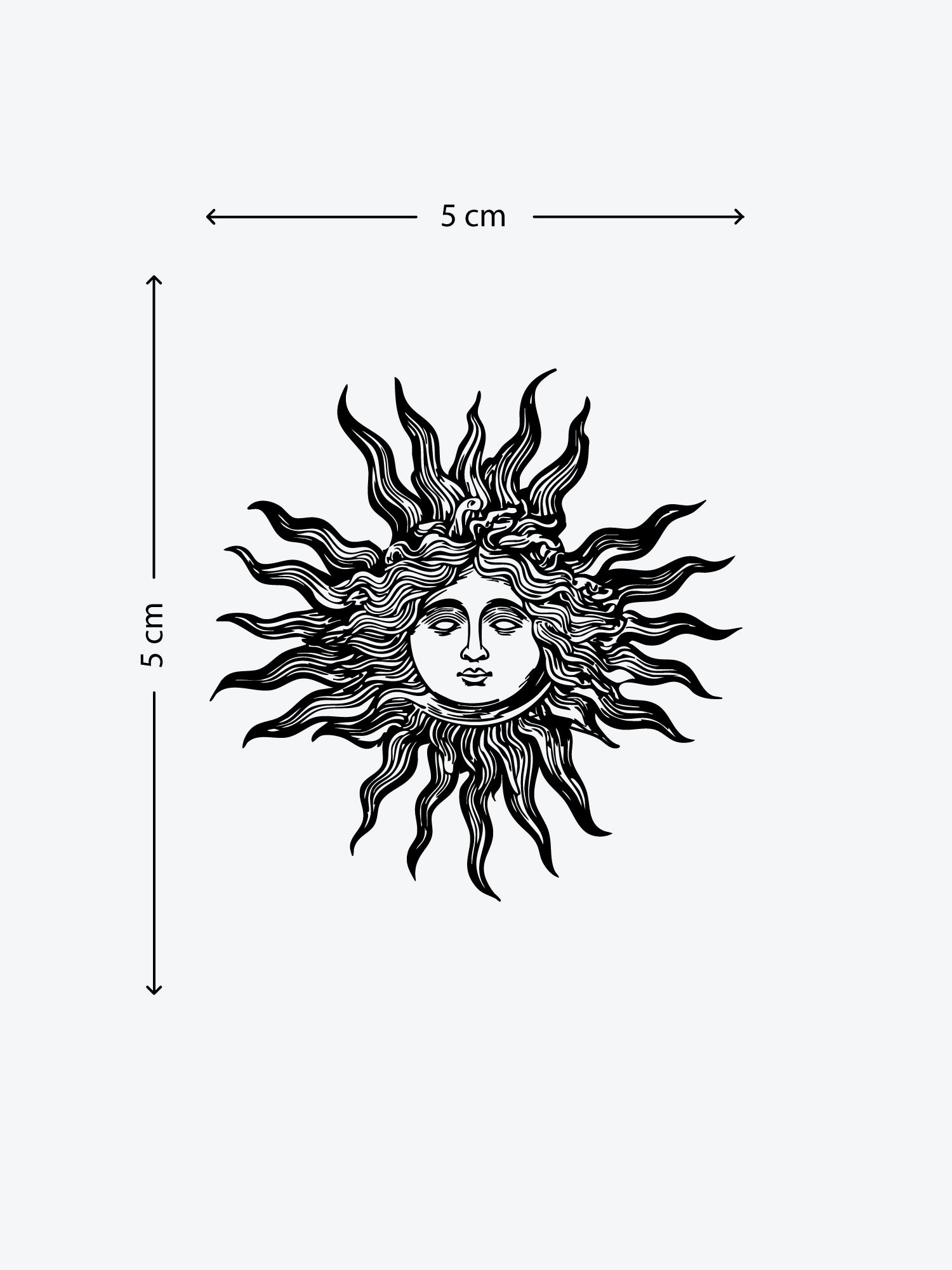 Sun Portrait temporary tattoo