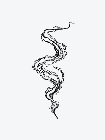 Echoes in Fluid Lines temporary tattoo