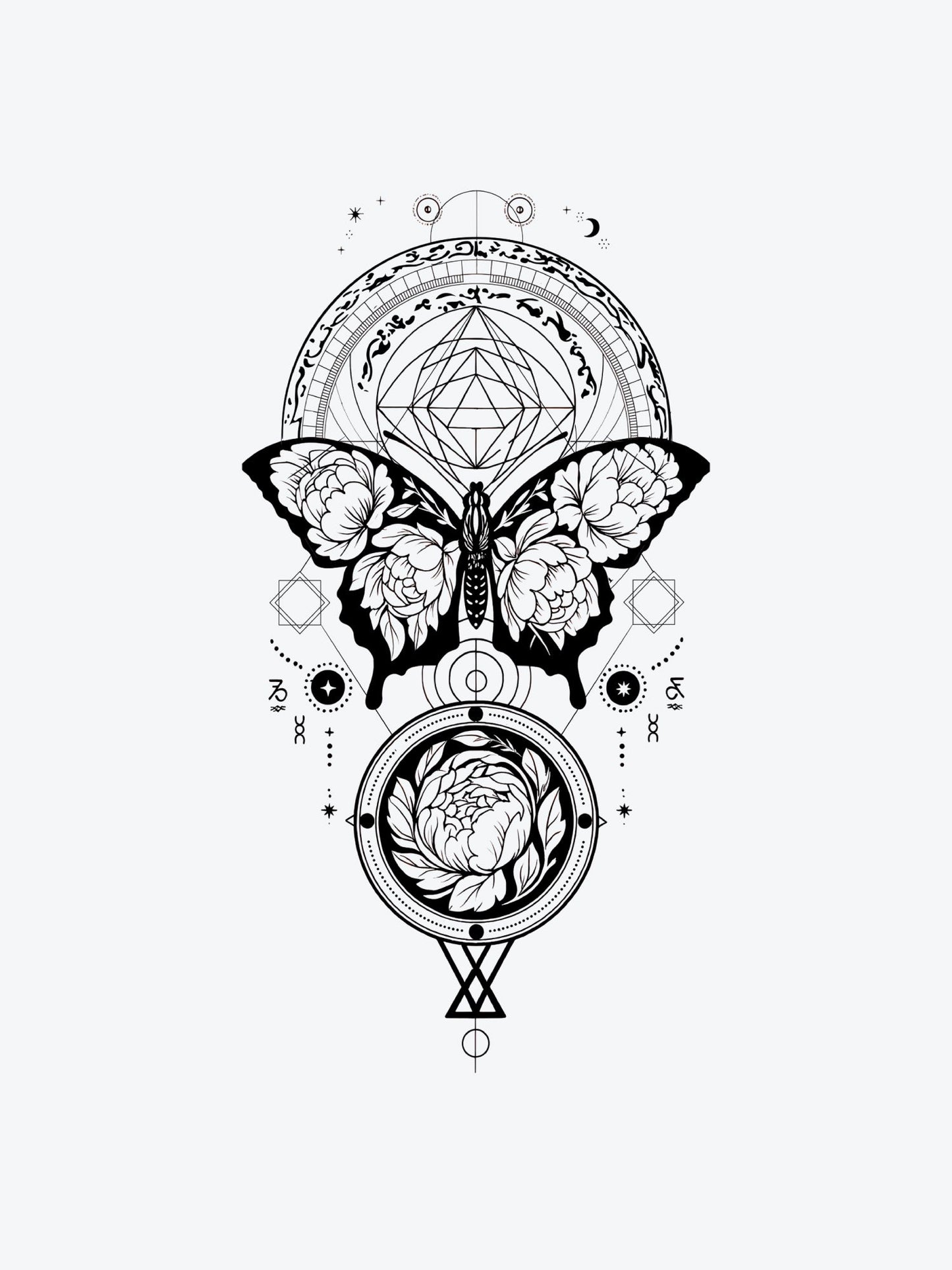 Butterfly Universe temporary tattoo