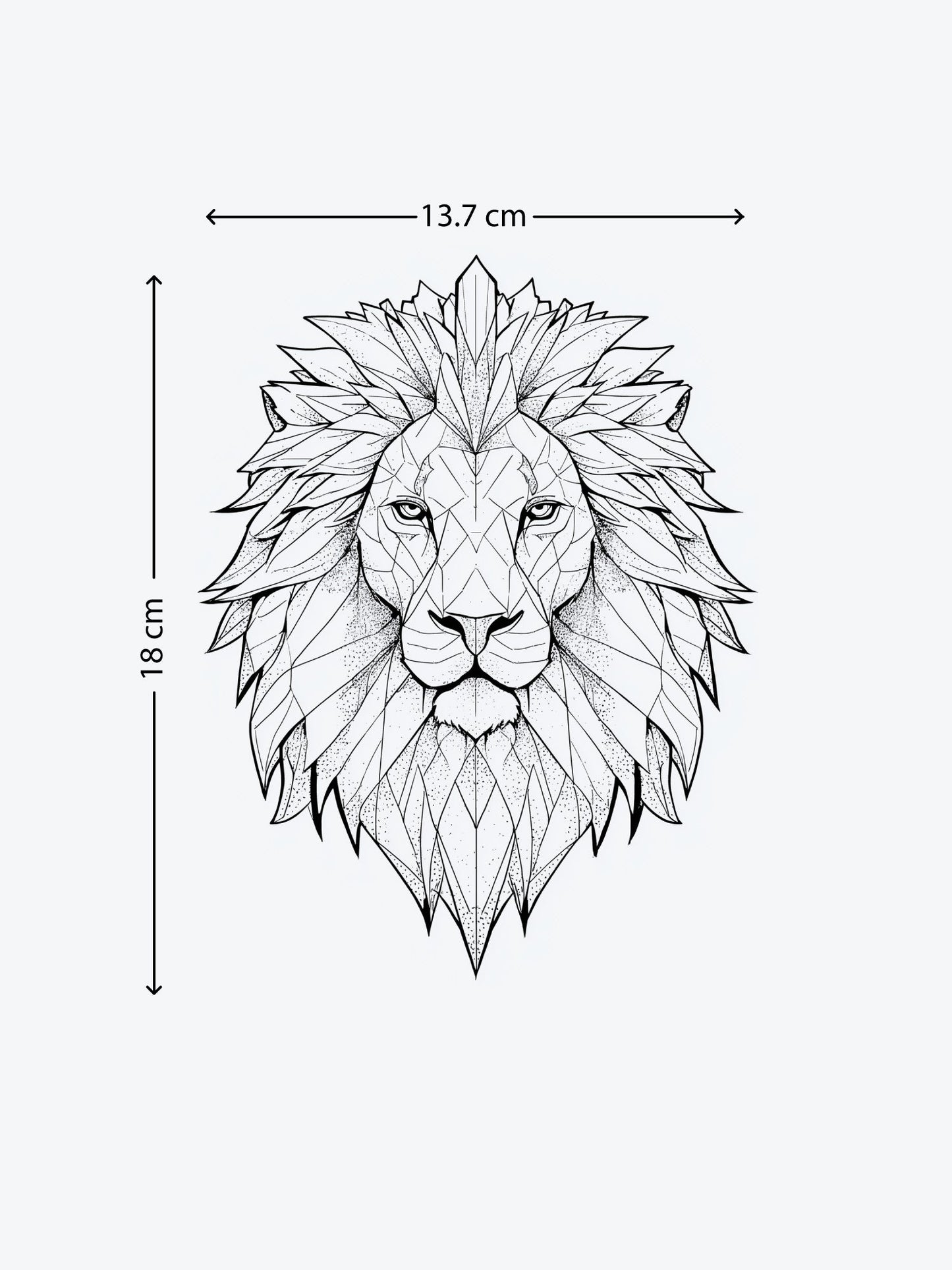 Geometric Lion temporary tattoo