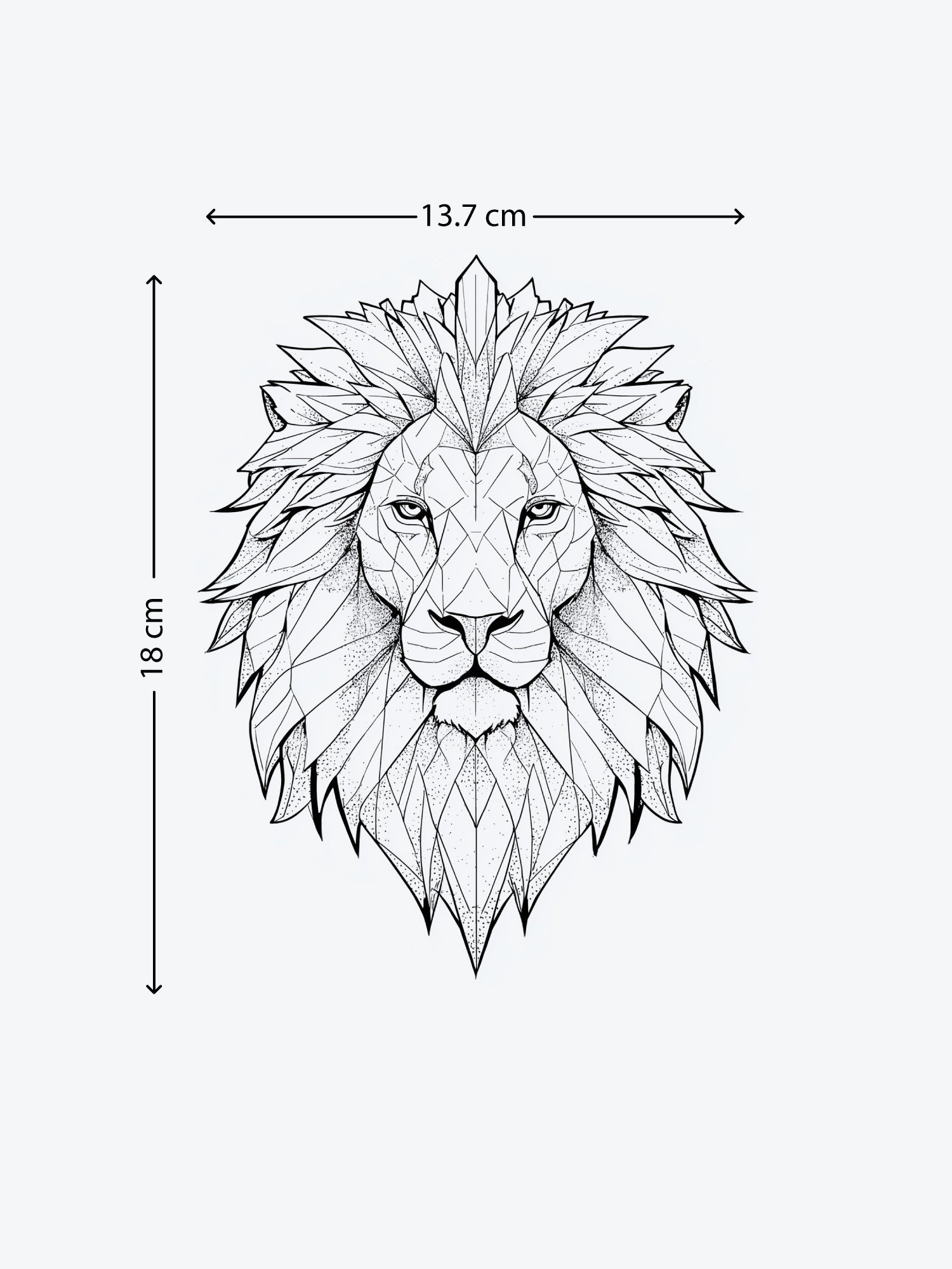 Geometric Lion temporary tattoo