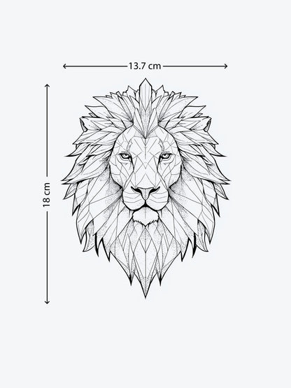 Geometric Lion temporary tattoo