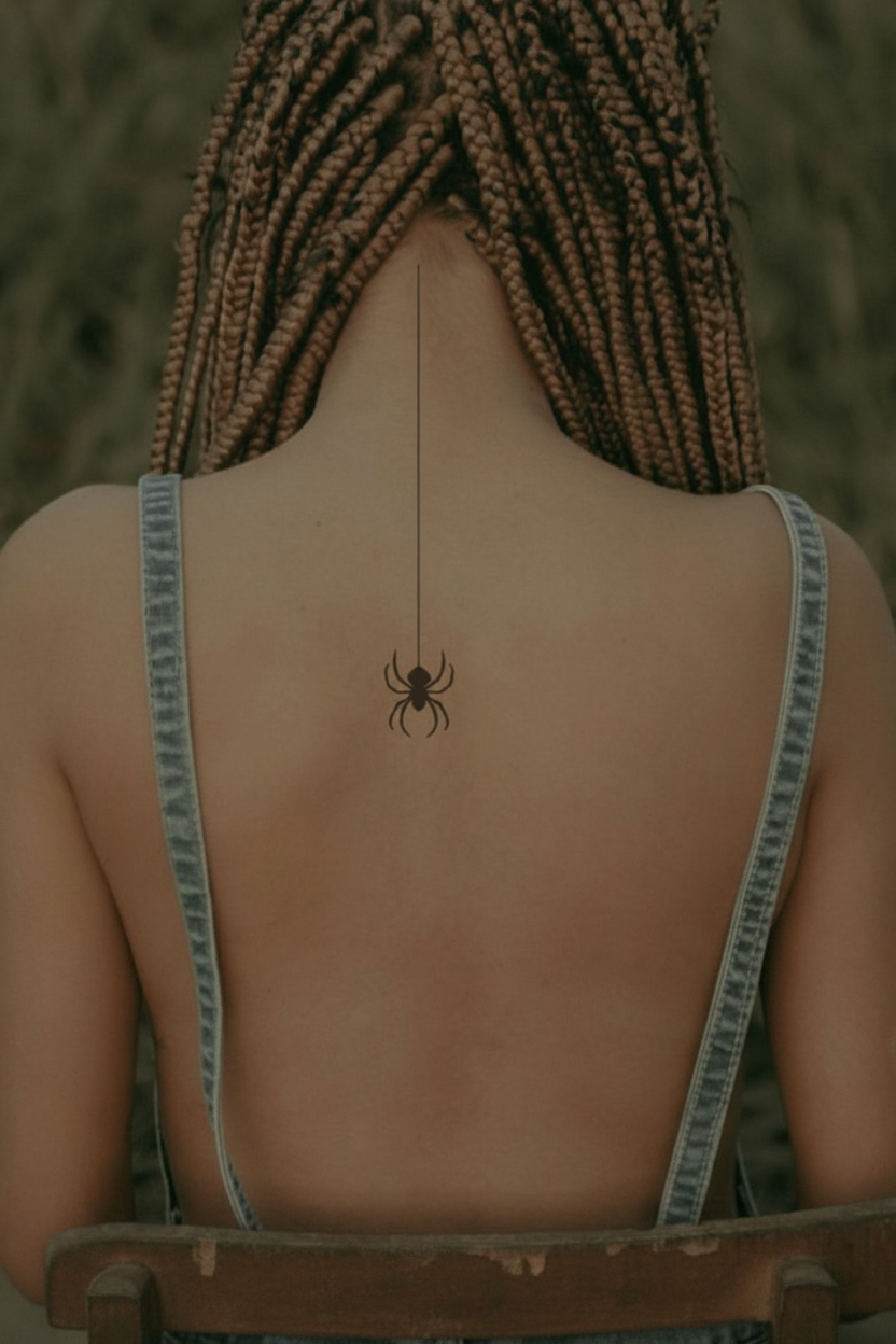 Spider Hanging temporary tattoo