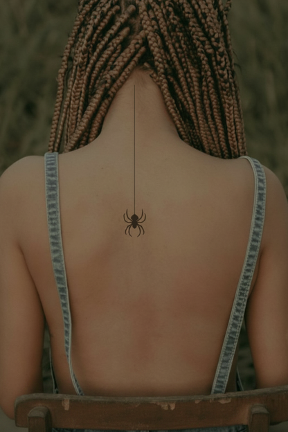 Spider Hanging temporary tattoo