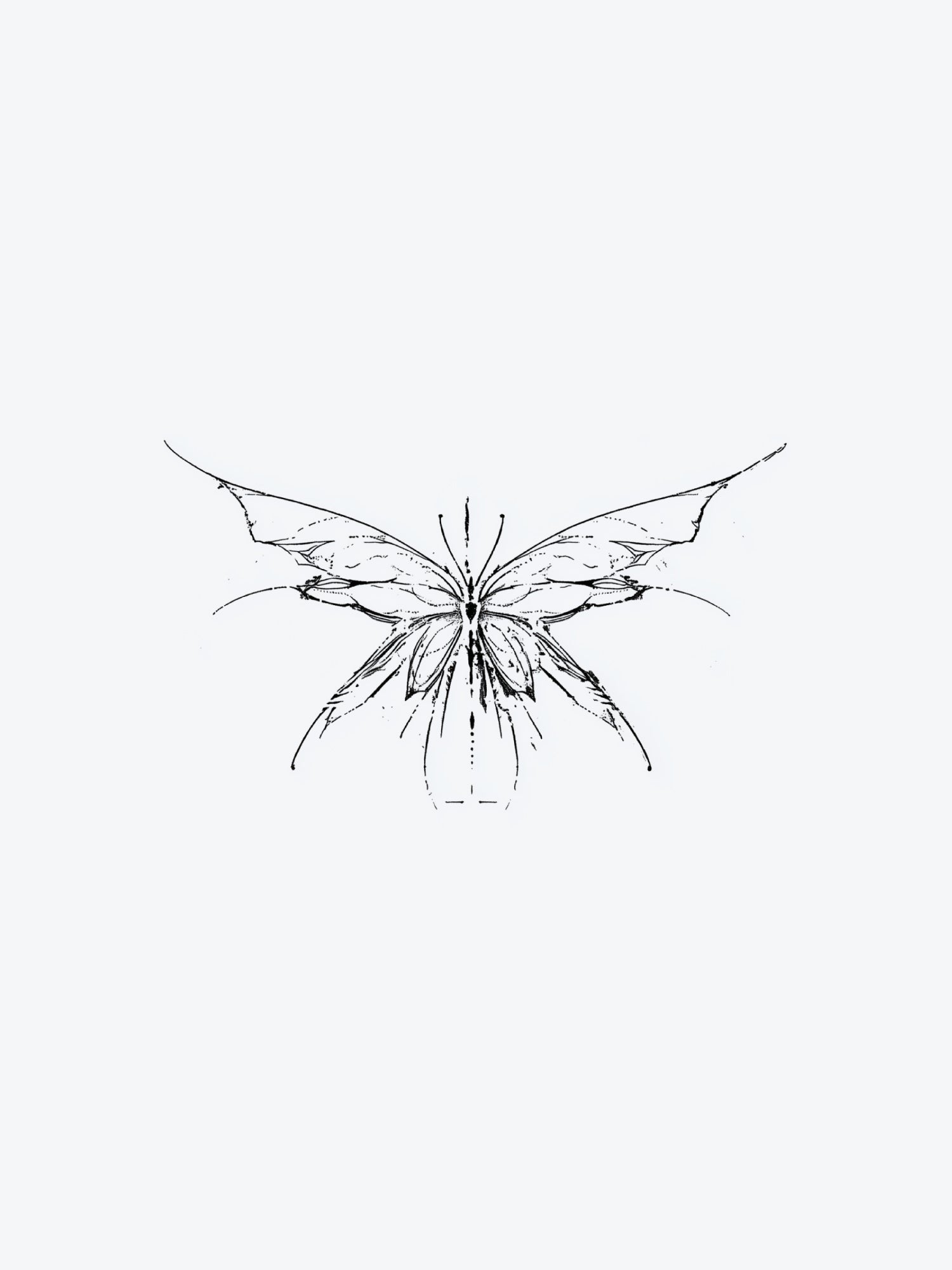 Butterfly Trash temporary tattoo