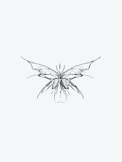 Butterfly Trash temporary tattoo