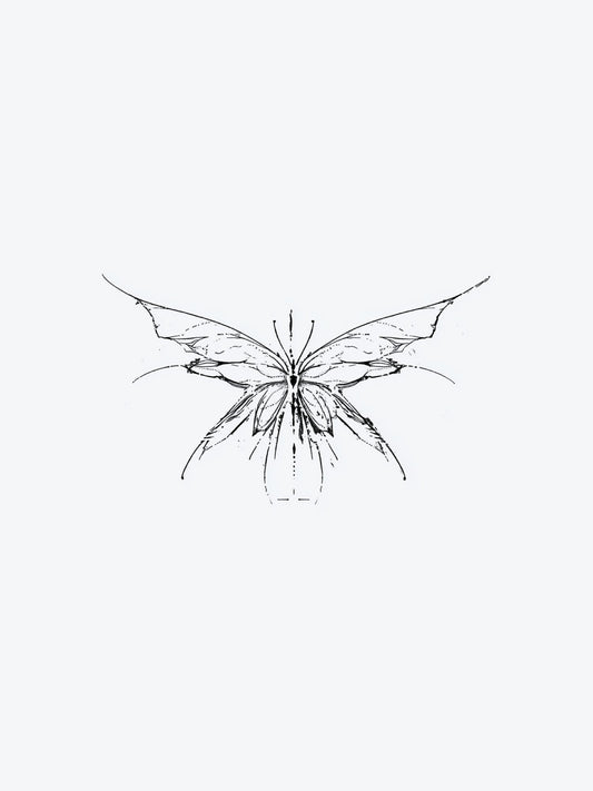 Butterfly Trash temporary tattoo