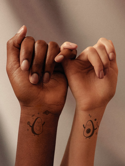 Avocado Couple temporary tattoo