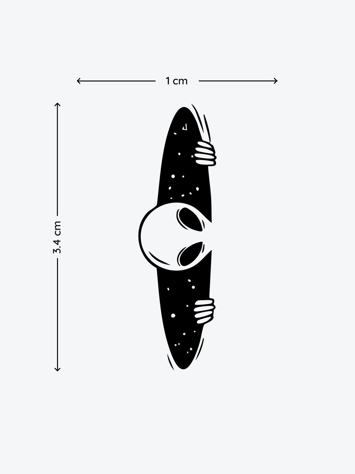 Lurking Alien temporary tattoo