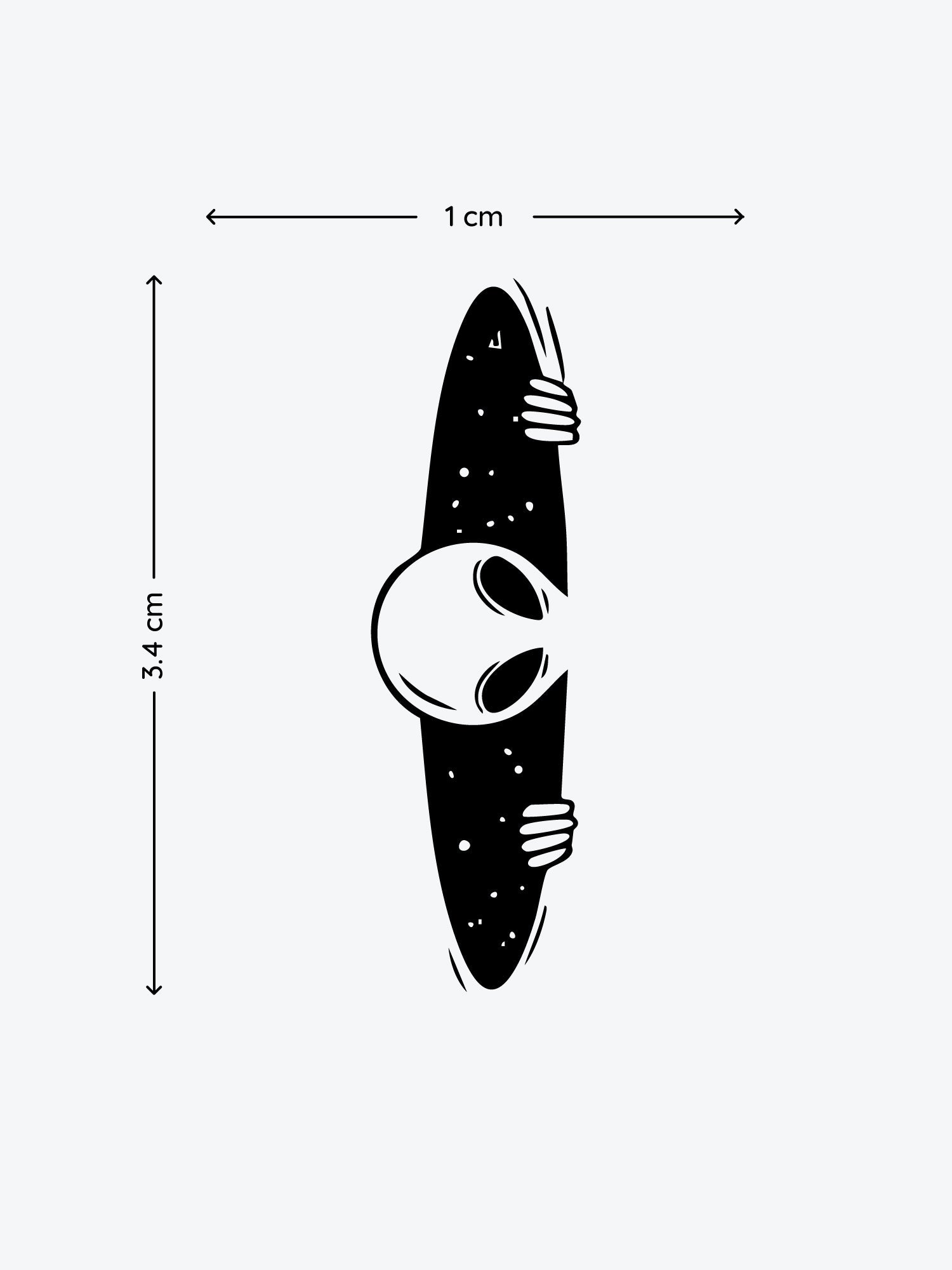 Lurking Alien temporary tattoo