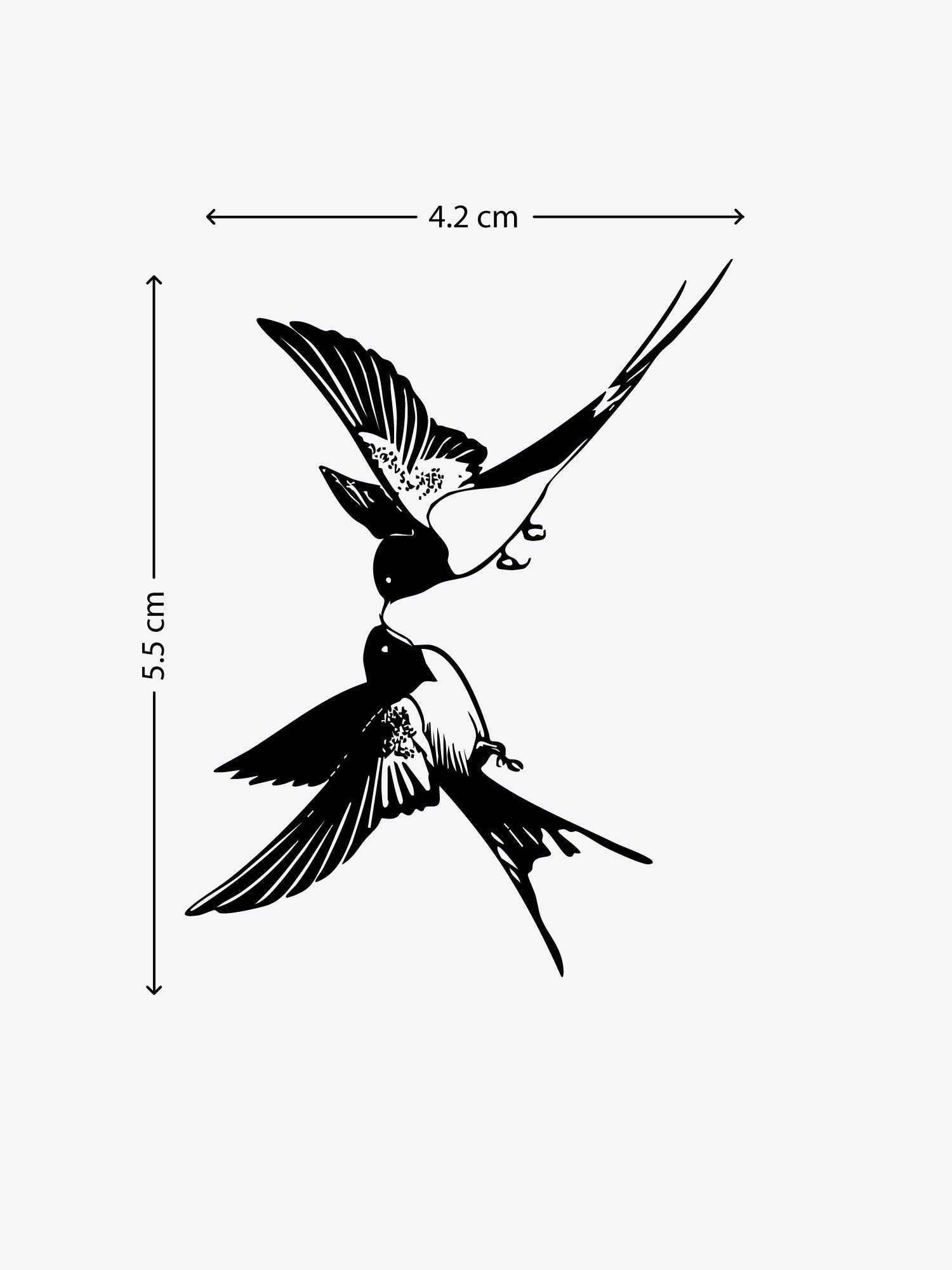 Kissing Birds temporary tattoo