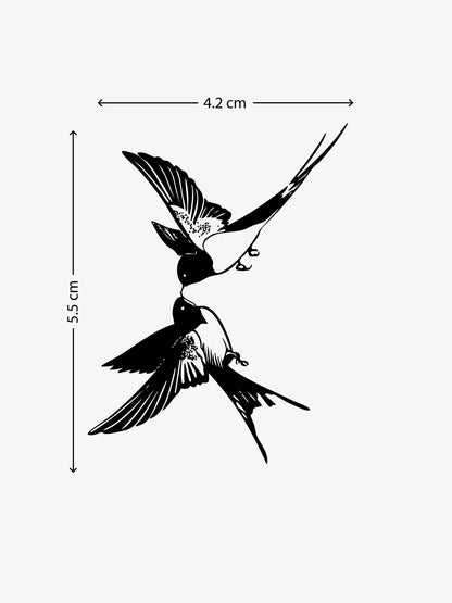 Kissing Birds temporary tattoo
