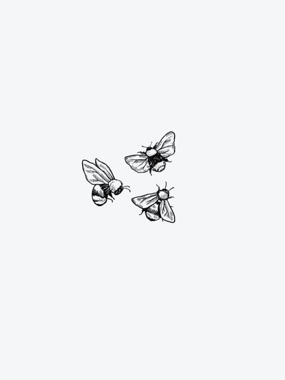 Three Bees temporary tattoo