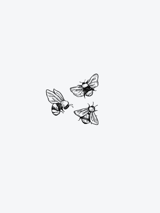 Three Bees temporary tattoo