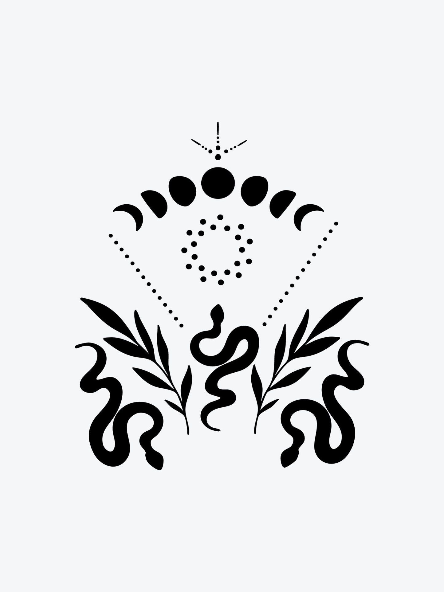Snake N Moon temporary tattoo