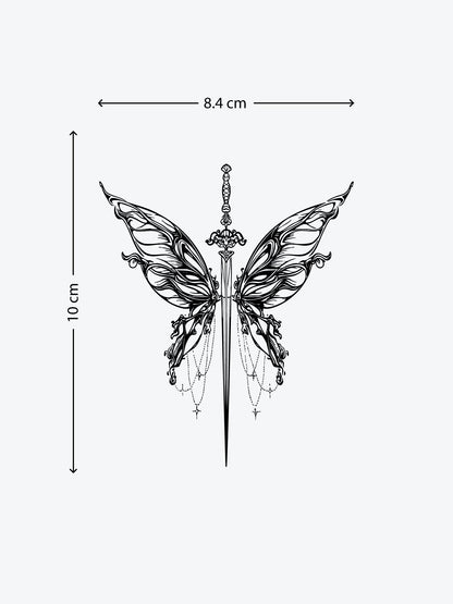 Sword Butterfly temporary tattoo