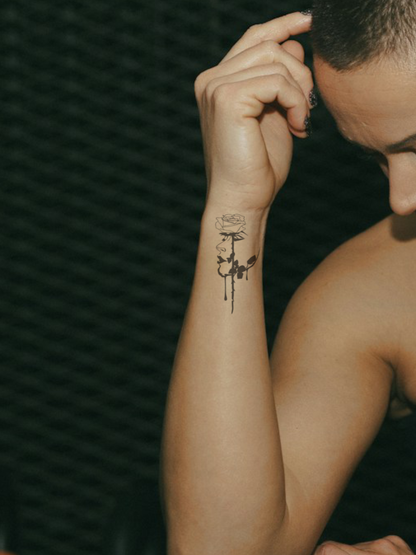 Licking Rose temporary tattoo
